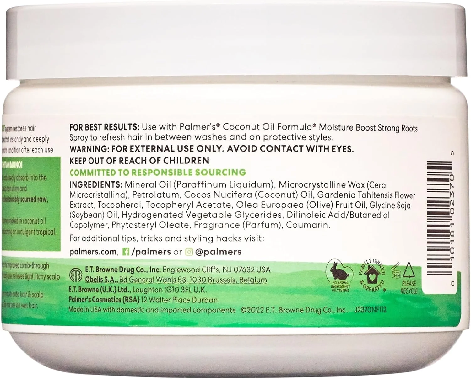 کرم موی روغن نارگیل پالمرز، فرمول مرطوب کننده و تقویت کننده مو، مناسب موهای خشک، آسیب دیده و رنگ شده، حاوی ویتامین E، بدون سولفات، پارابن، فتالات، گلوتن و رنگ، حاوی روغن نارگیل طبیعی - 250 گرم