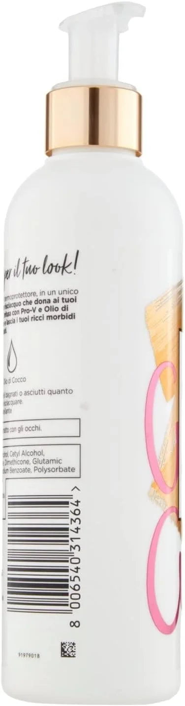 کرم حالت دهنده و محافظ حرارتی موهای فر طبیعی پنتن پرو-وی، مغذی، حاوی روغن نارگیل برای کنترل رشد و فرهای نرم و مرطوب، 235 میلی لیتر