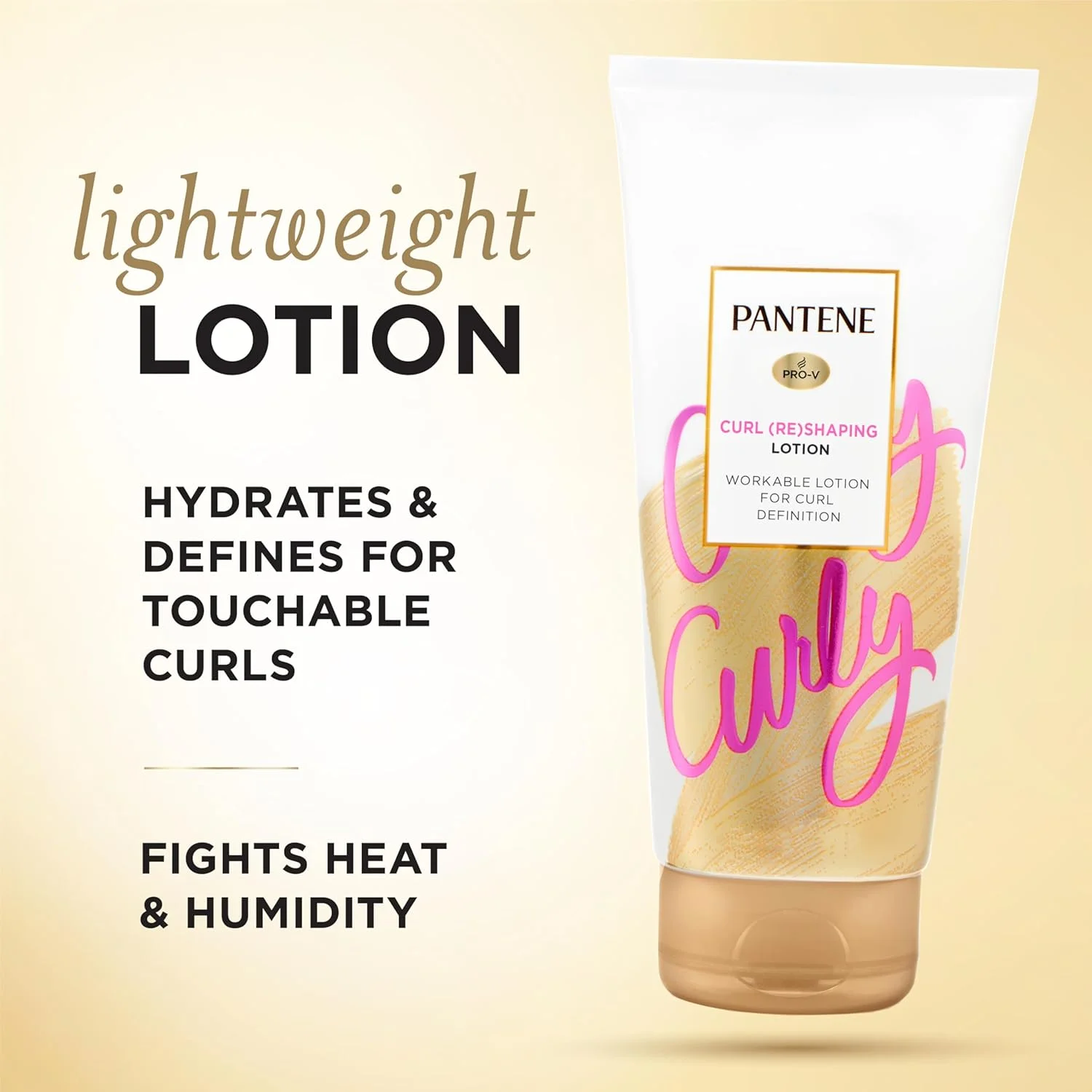 لوسیون مو پنتن، مرطوب کننده، برای موهای فر، کرم بازسازی و حالت دهنده فرها با ویتامین B5، ایمن برای موهای رنگ شده، Pro-V، بسته 3 عددی، مجموع 540 میلی لیتر