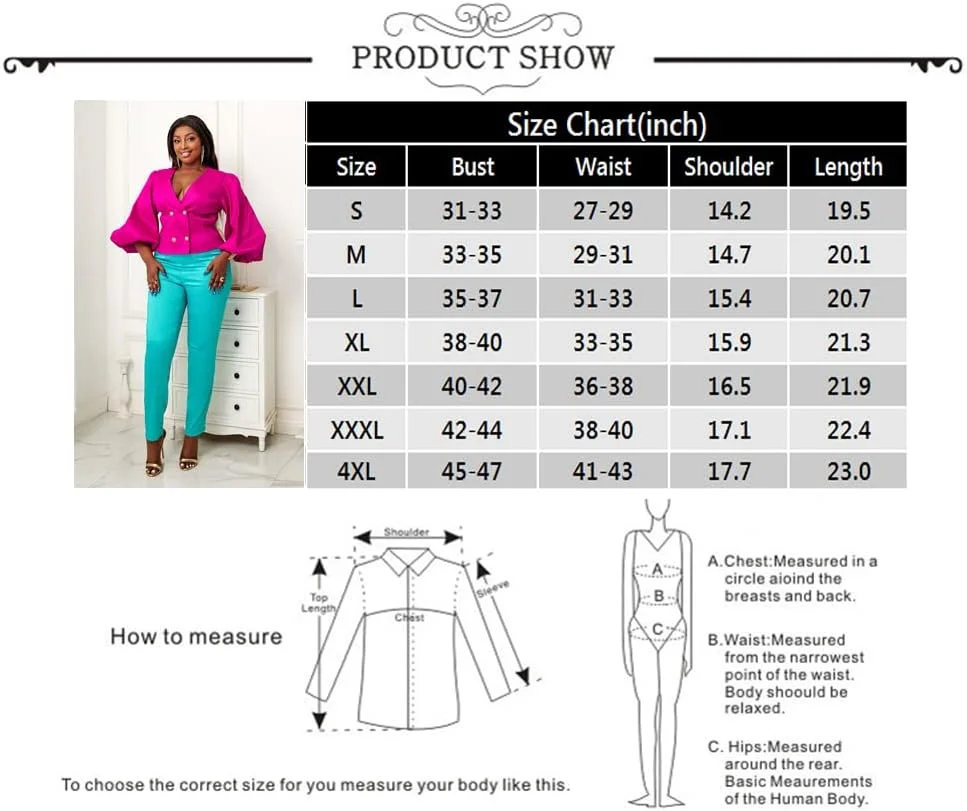 بلوز آستین فانوسی بزرگ دکمه دار یقه هفت زنانه AOMEI