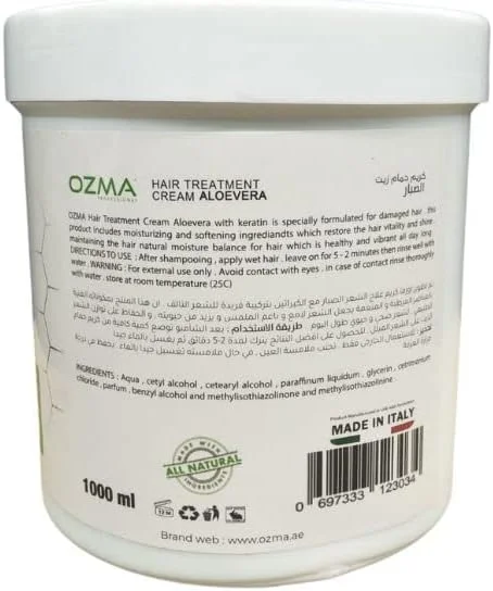 کرم درمان موی حرفه ای OZMA حاوی آلوئه ورا 1000 میلی لیتر کرم درمان موی حرفه ای OZMA حاوی آلوئه ورا 1000 میلی لیتر