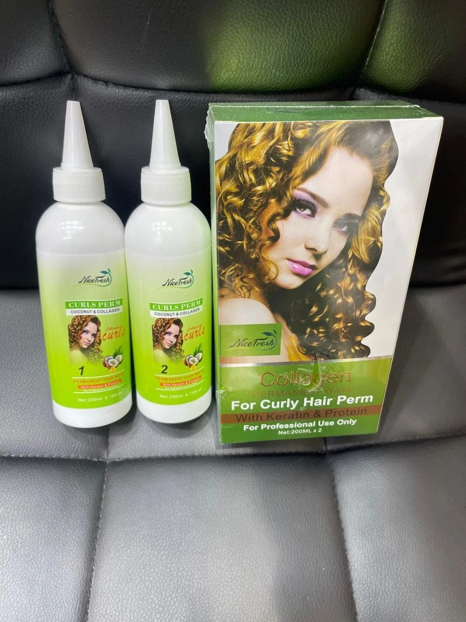 کرم و روغن فر دائم کلاژن پروتئین کوئین. برای فر کردن موهای مجعد با کراتین و ضد وز و فر های فنری، مناسب برای انواع مو. 200ml*2