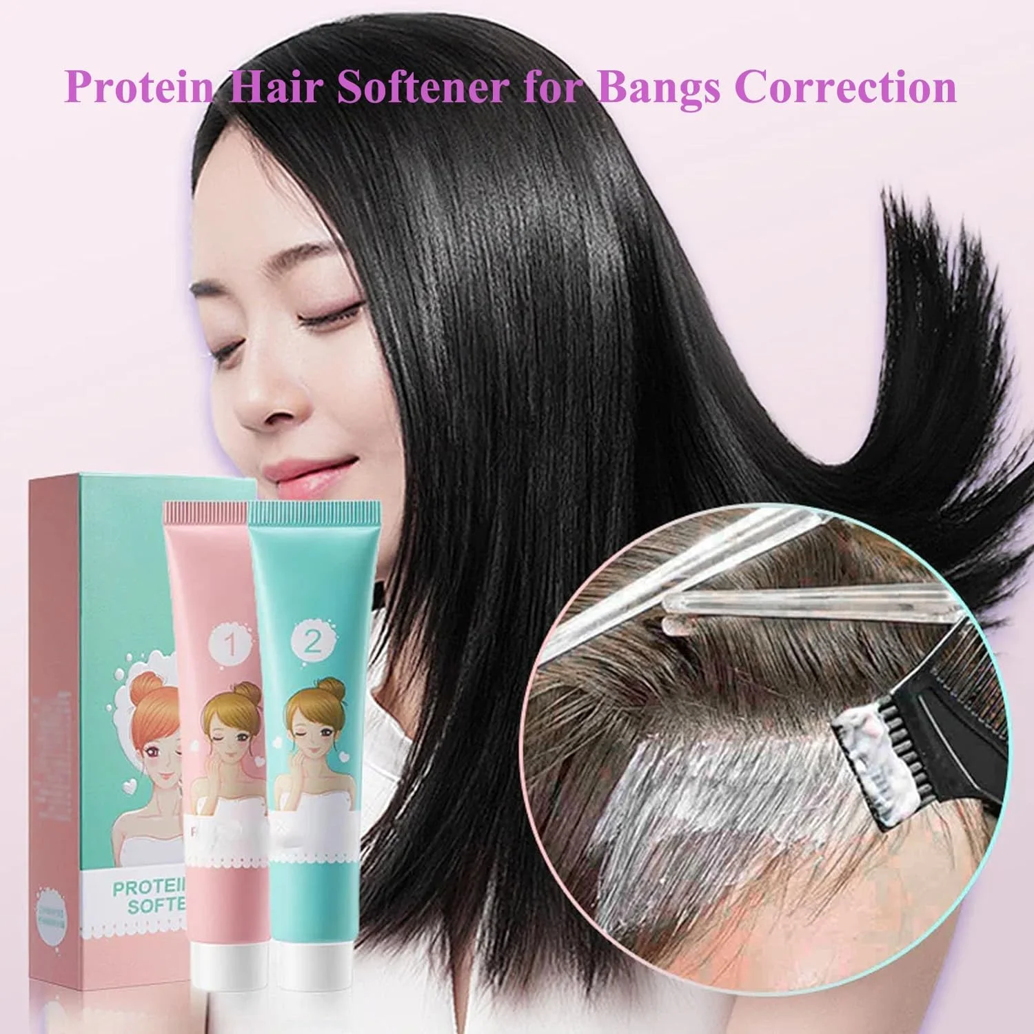 نرم کننده مو پروتئینی برای اصلاح موهای چتری، کرم صاف کننده مو پروتئینی، کرم صاف کننده مو ابریشمی و براق، کرم صاف کننده مو بدون گیره، مناسب برای انواع مو (2 ست) نرم کننده مو پروتئینی برای اصلاح موهای چتری، کرم صاف کننده مو پروتئینی، کرم صاف کننده مو ابریشمی و براق، کرم صاف کننده مو بدون گیره، مناسب برای انواع مو (2 ست)