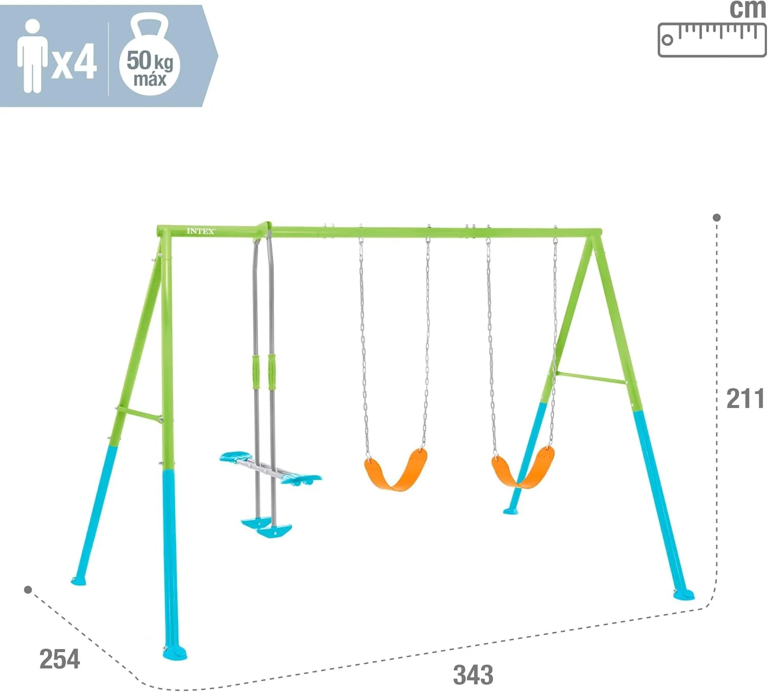 مجموعه تاب و سرسره 3 قسمتی اینتکس مجموعه تاب و سرسره 3 قسمتی اینتکس