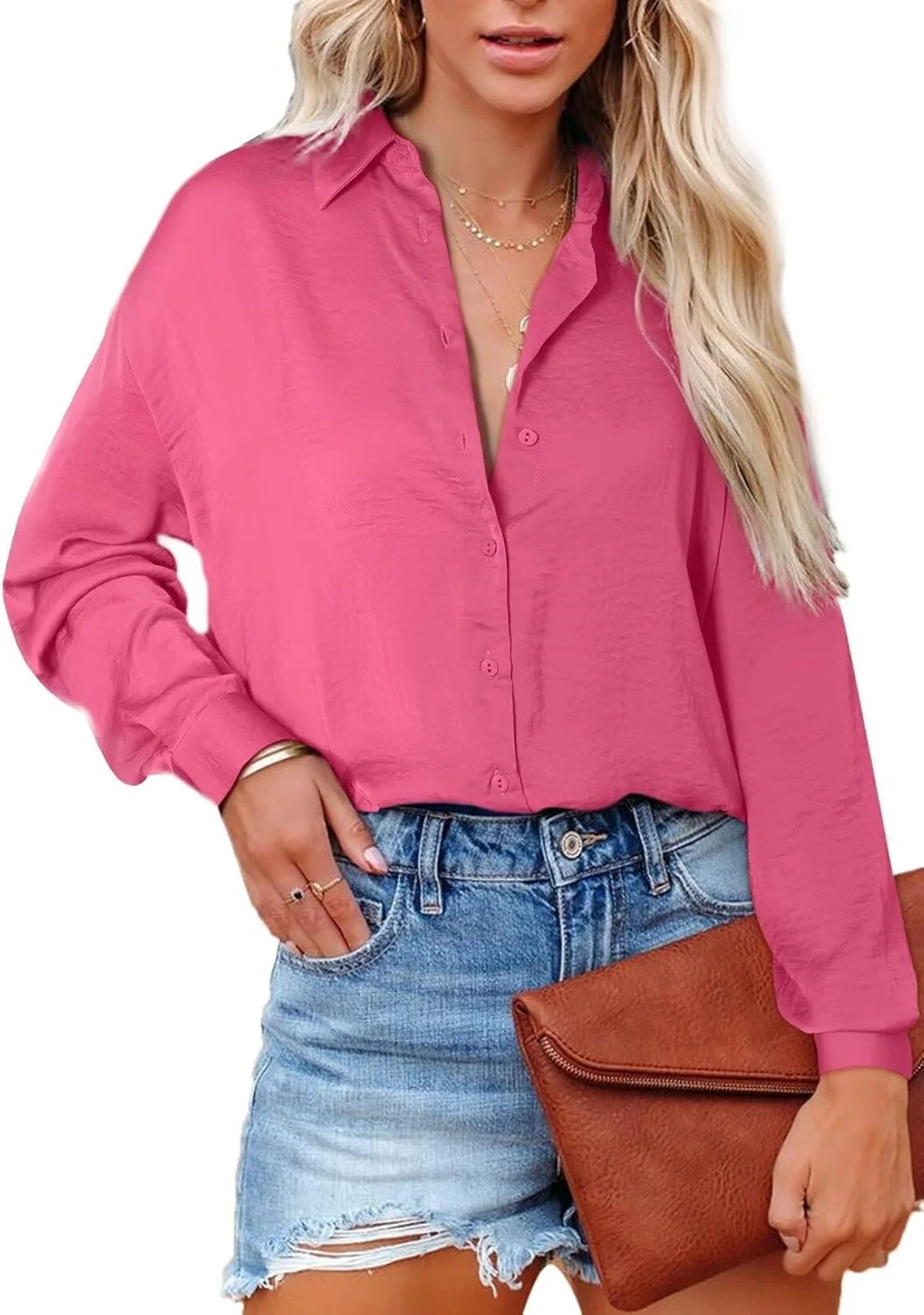 بلوز و شومیز زنانه آستایلیش، یقه هفت، بلوز ظریف، آستین بلند، تونیک های پایه