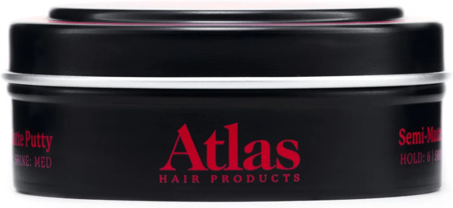 پماد موی مات اطلس برای آقایان | خمیر نیمه مات | محصول حالت دهنده موی مردانه | نگهدارنده متوسط | پماد رسی مو با درخشش کم | محلول در آب | 70 گرم (تک)