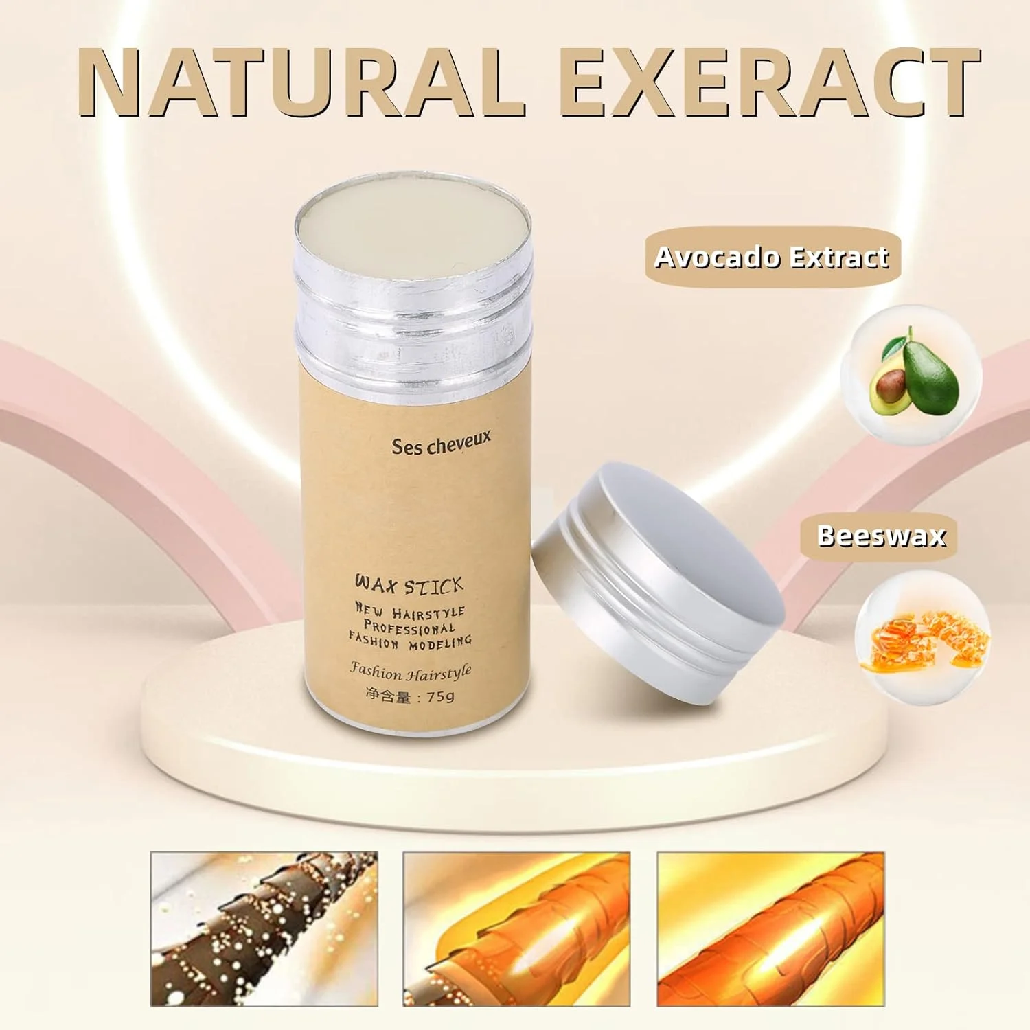 واکس مو AUDBUA بر پایه آب، پماد حالت دهنده مو، استیک واکس مدلینگ مو برای استفاده حرفه ای در سالن و منزل