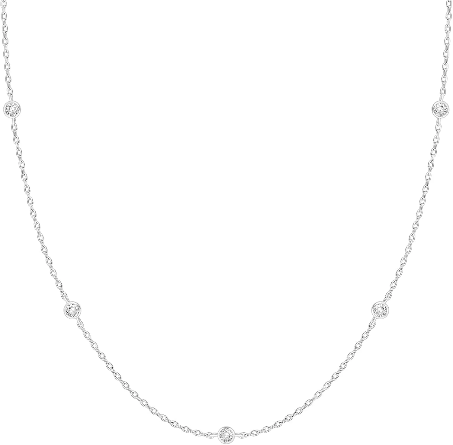 گردنبند زنجیره ای روکش طلای 14 عیار PAVOI | گردنبند BTY الماس مصنوعی | گردنبند زنجیره ای CZ زنانه | گردنبندهای لایه ای