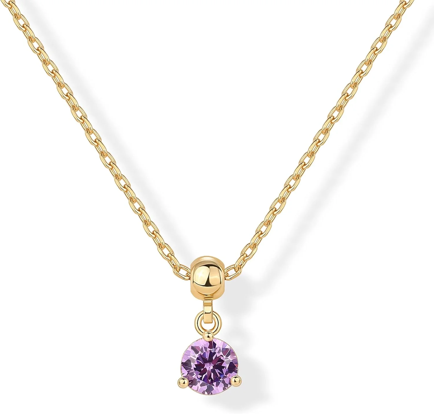 گردنبند آویز طلایی 14 عیار پاوی برای زنان - گردنبند ظریف زنجیره ای لغزنده قابل تنظیم - آویزهای سنگ تولد زیرکونیا مکعبی قابل تنظیم با حروف اول نام و علائم زودیاک