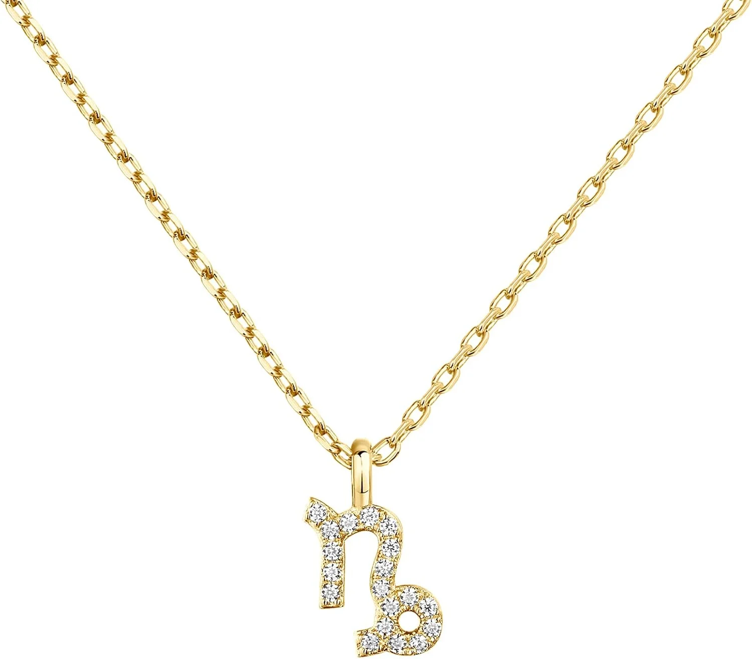 گردنبند طلاکاری شده 14 عیار با سنگ زیرکونیا طرح نماد ماه تولد | هدیه ای برای بانوان | گردنبندهای زودیاک