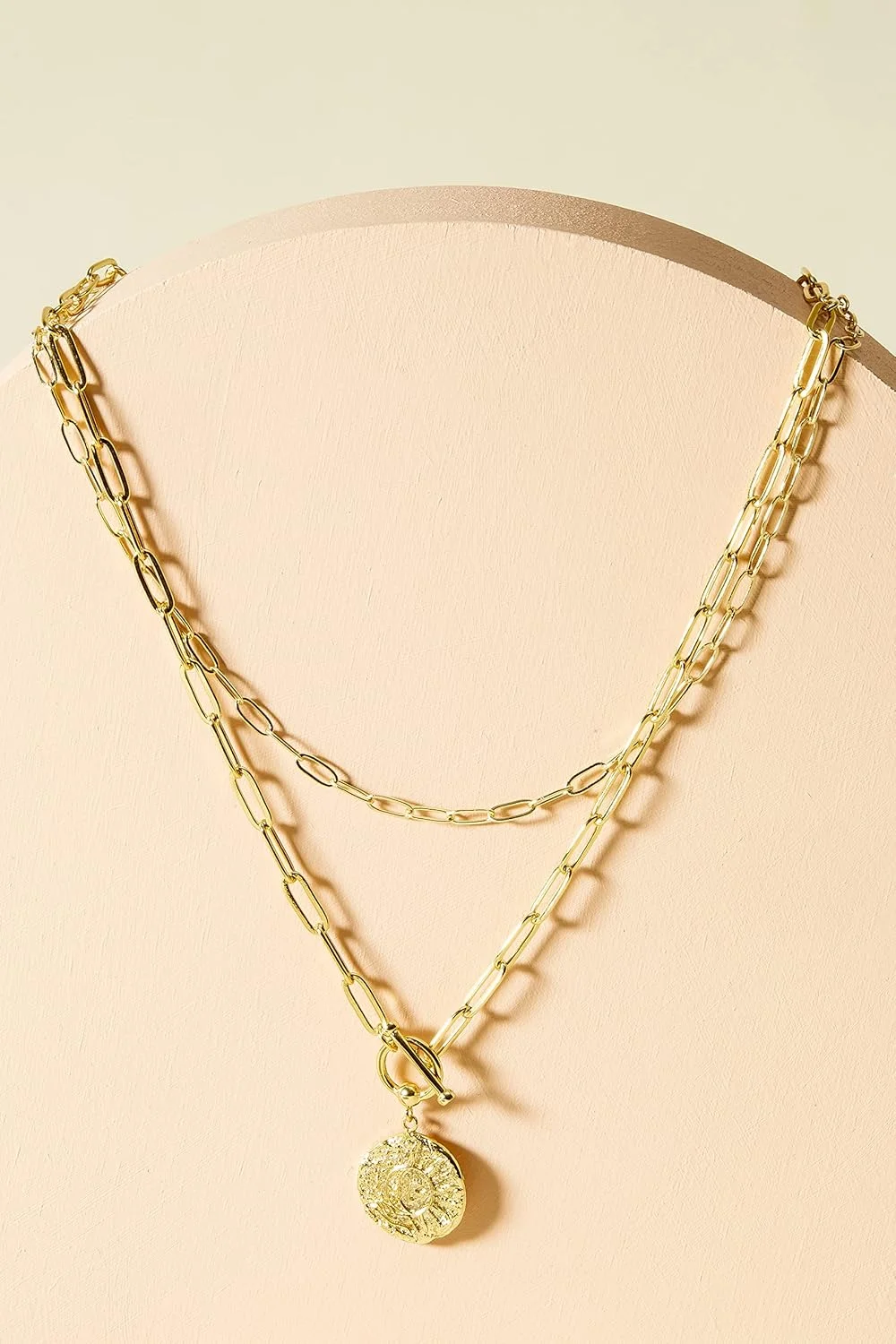 گردنبندهای لایه ای با روکش طلای 14 عیار PAVOI | گردنبندهای آویز با طراحی مینیمالیستی شیک | آویزهای میله ای، نیلوفر آبی، دیسکی و میله ای افقی برای زنان