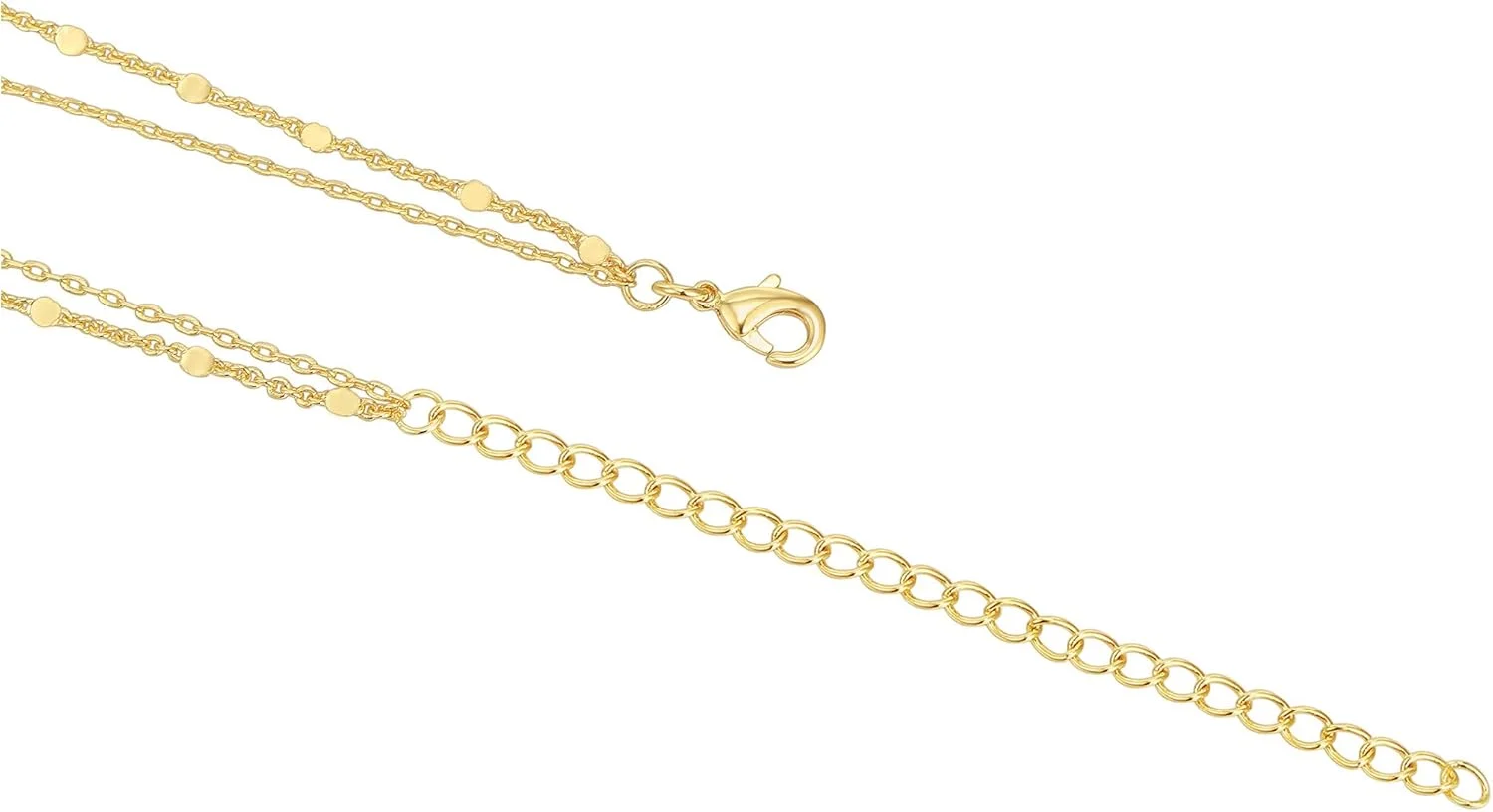 گردنبند زنجیری زنانه با روکش طلای 14 عیار و نگین زیرکونیا