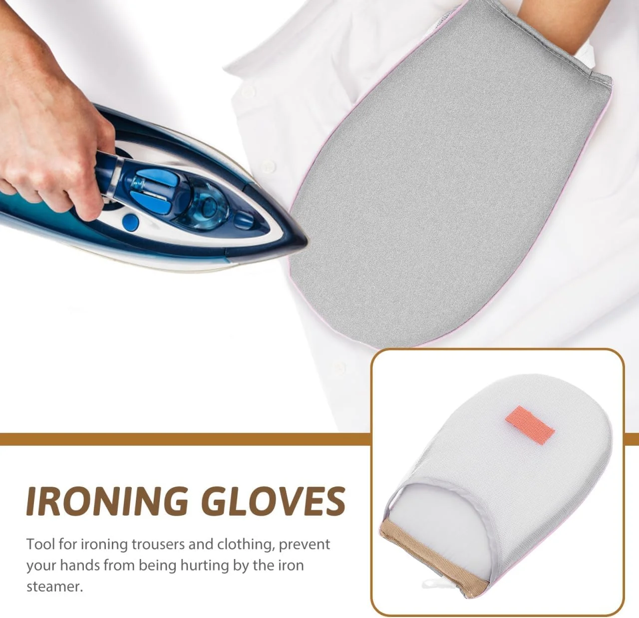 پد اسفنجی اتو بخار Zerodeko برای لباس، دستکش اتو بخار کوچک لباس، دستکش اتو بخار پیراهن، اتو بخار کوچک، میز اتو توری