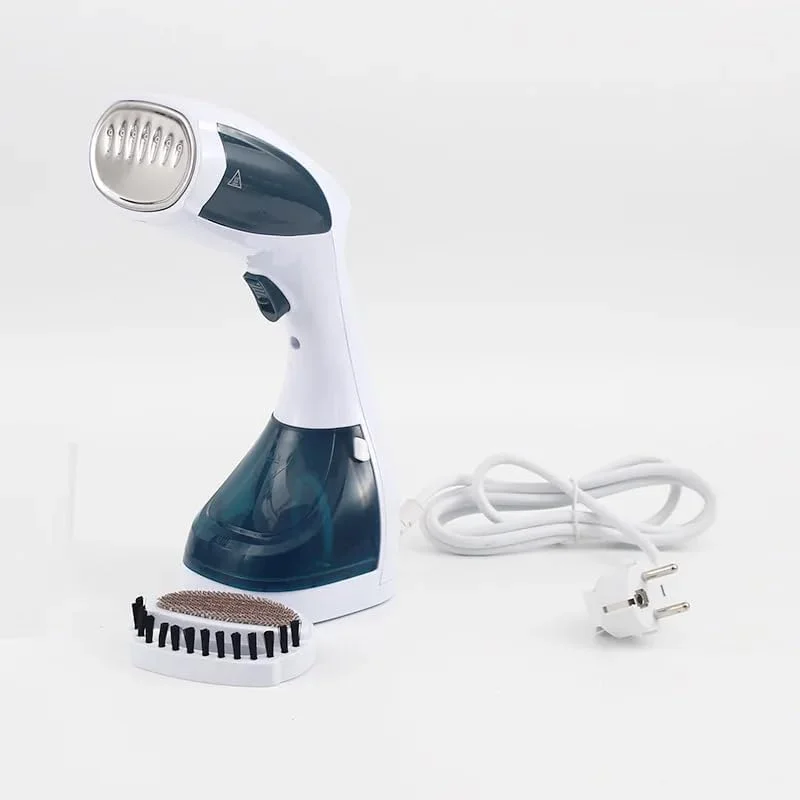 بخارگر دستی لباس یامیم 1100 وات – مخزن ضد چکه 200 میلی لیتری با دکمه جت بخار و برس پرزگیر جداشدنی – بخارگر فشرده پارچه برای مسافرت و خانه، سفید/آبی