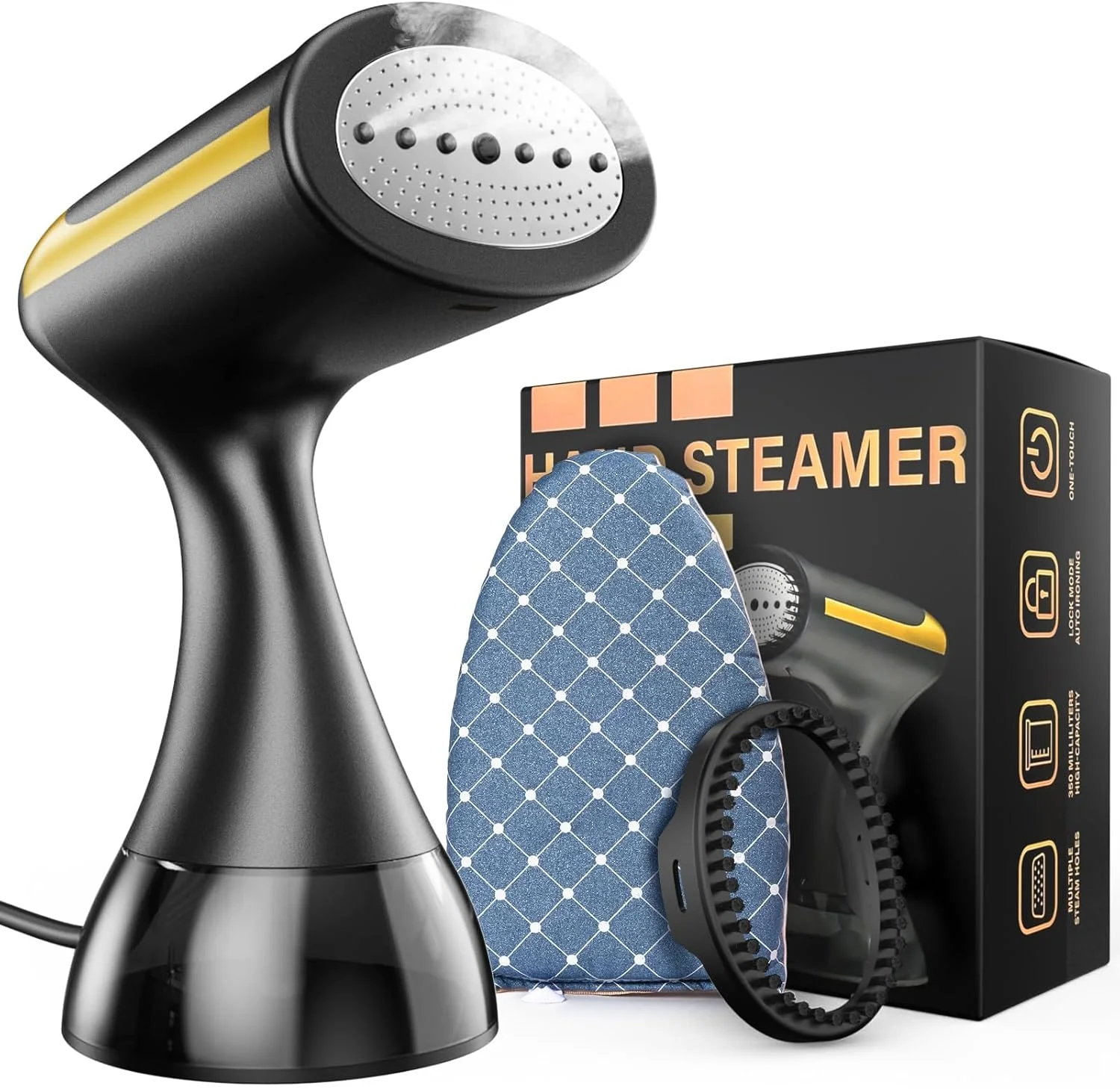 بخارگر لباس Yewkoisl - بخارگر دستی لباس با گرم شدن سریع 20 ثانیه ای، مخزن آب 300 میلی لیتری، شامل برس پارچه، پرزگیر و دستکش اتو برای استفاده در خانه و مسافرت بخارگر لباس Yewkoisl - بخارگر دستی لباس با گرم شدن سریع 20 ثانیه ای، مخزن آب 300 میلی لیتری، شامل برس پارچه، پرزگیر و دستکش اتو برای استفاده در خانه و مسافرت