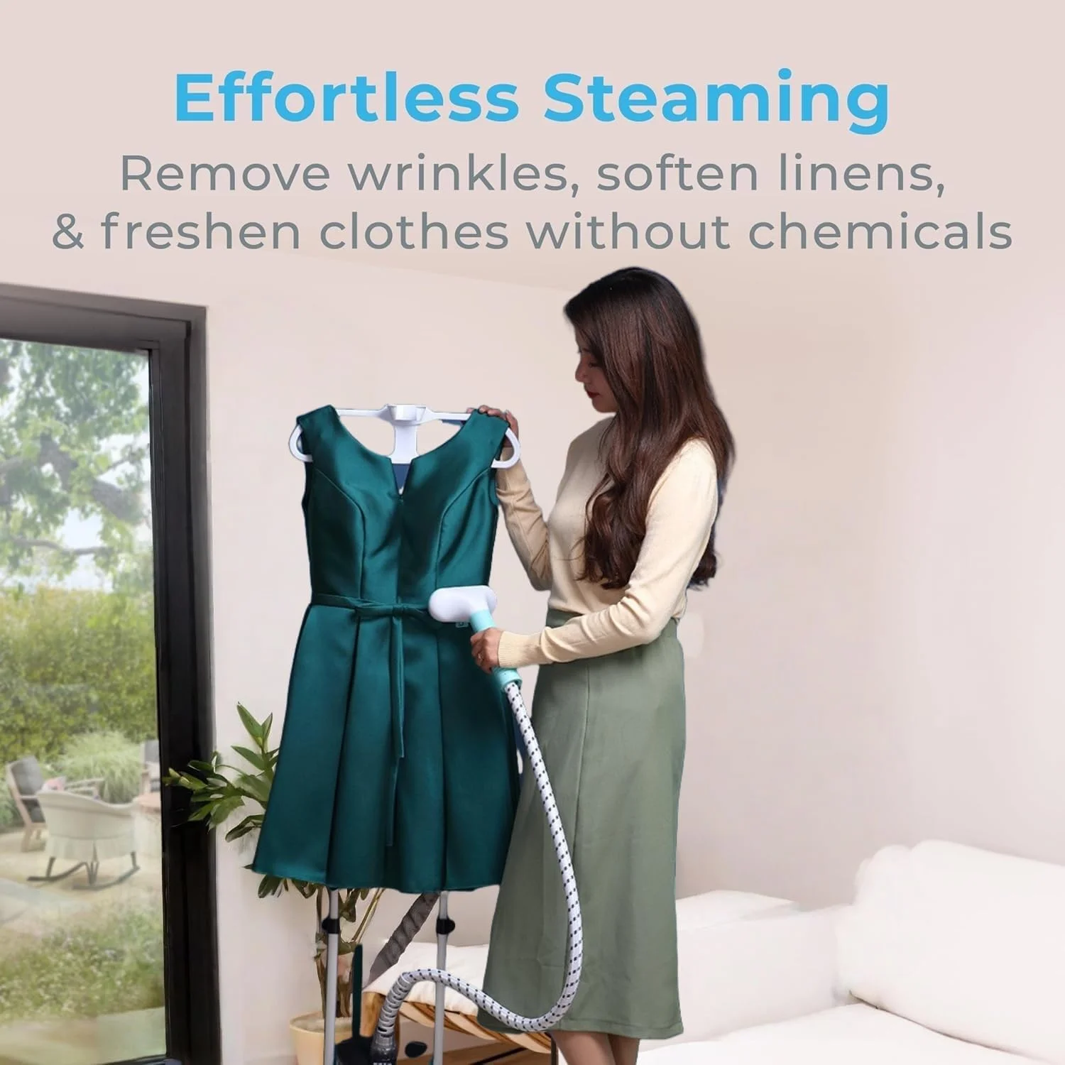 بخارگر عمودی لباس Yehpoar، مخزن جداشدنی، اتو بخار افقی و عمودی، بخارگر با قابلیت تنظیم ارتفاع و دارای صفحه اتو داخلی