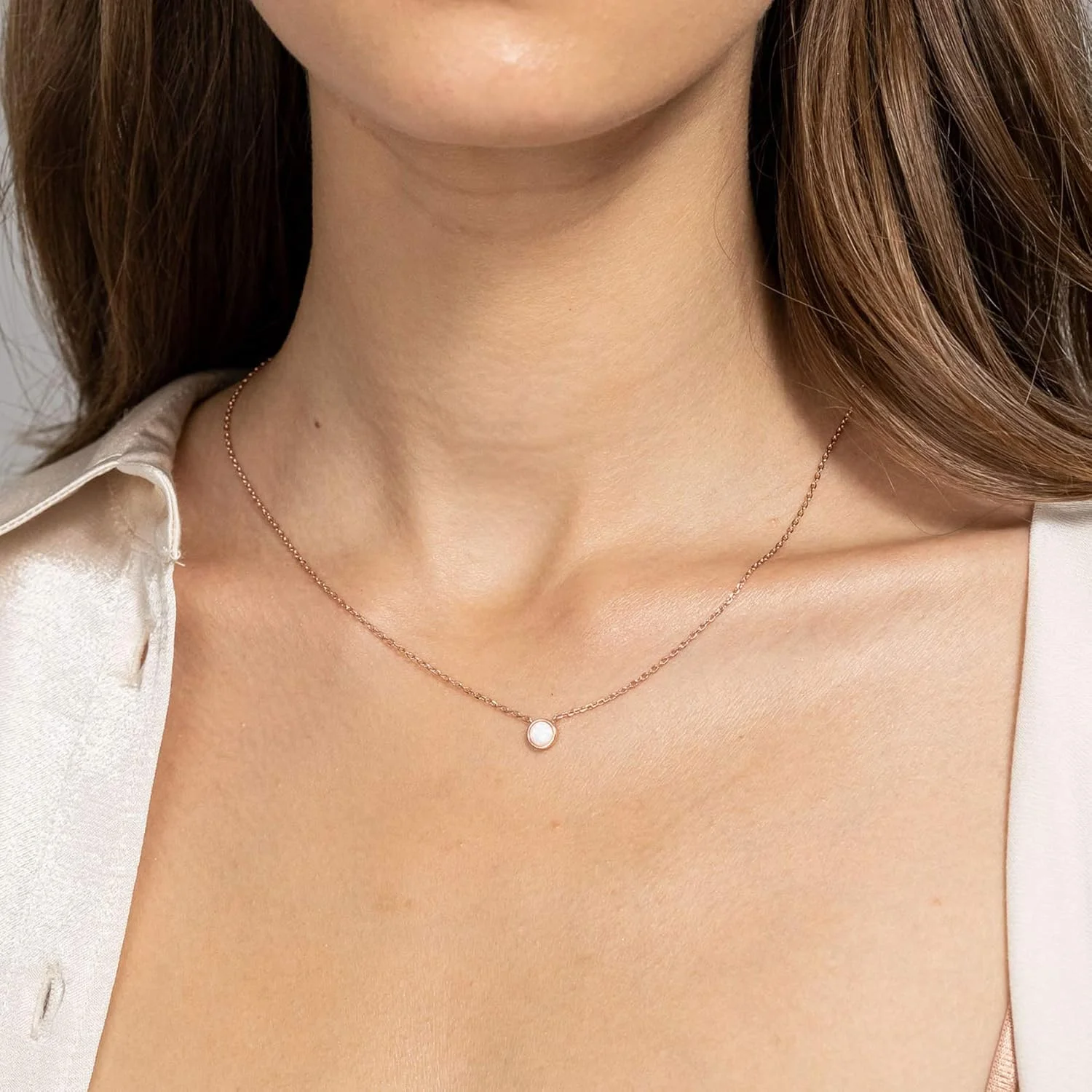 گردنبند اُپال با روکش طلای 14 عیار PAVOI | گردنبندهای اُپال زنانه