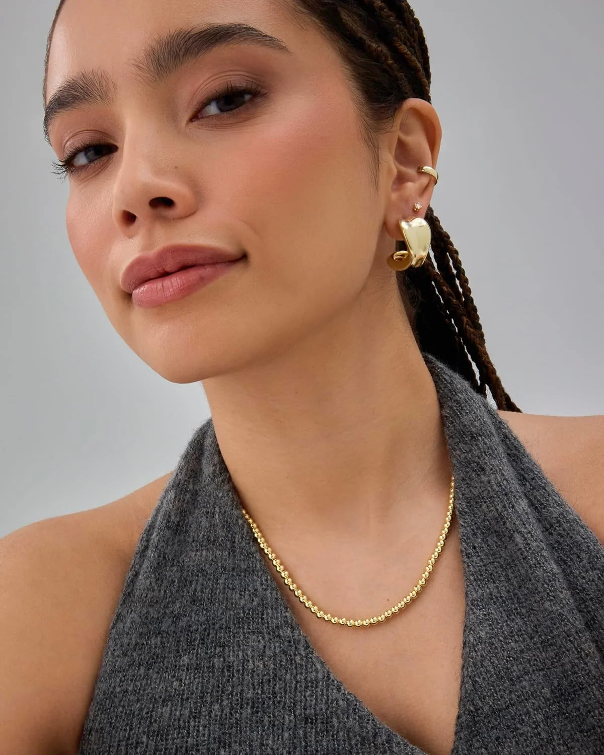 گردنبند زنجیری مهره ای کوچک با روکش طلای 14 عیار PAVOI برای زنان - گردنبند مهره ای طلایی ظریف قابل تنظیم - جواهرات لایه ای زنجیری مد روز