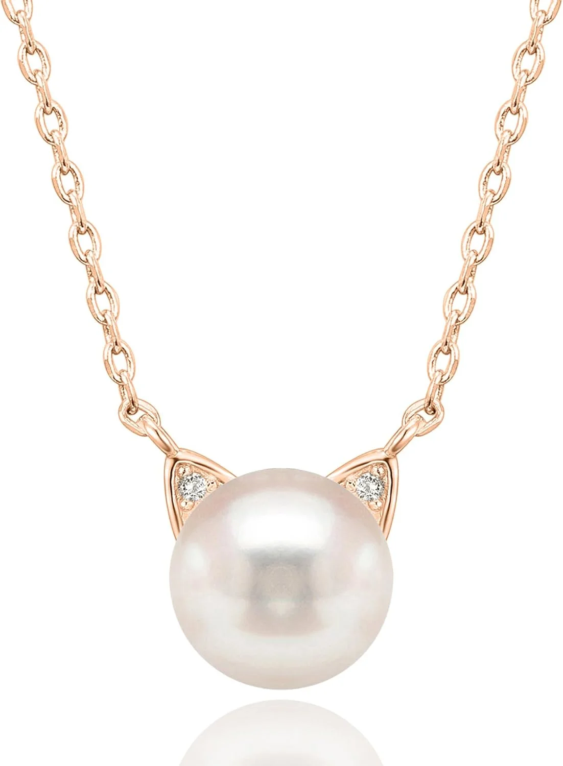 آویز گربه مروارید با روکش طلای 14 عیار و نقره استرلینگ با مروارید پرورشی آب شیرین AAA+