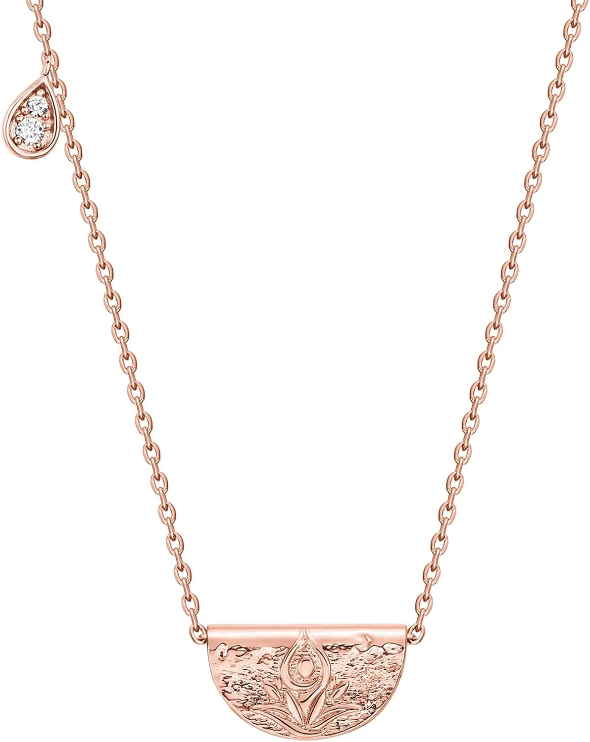 گردنبند آویز سکه حکاکی شده روکش طلای 14 عیار PAVOI برای زنان | آویز سکه بیزانسی | گردنبند بوهمی