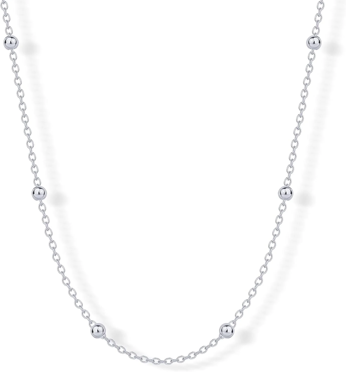 گردنبند زنجیری توپی کوچک با روکش طلای 14 عیار PAVOI برای زنان - گردنبند مهره ای طلایی ظریف قابل تنظیم - جواهرات لایه ای زنجیری شیک