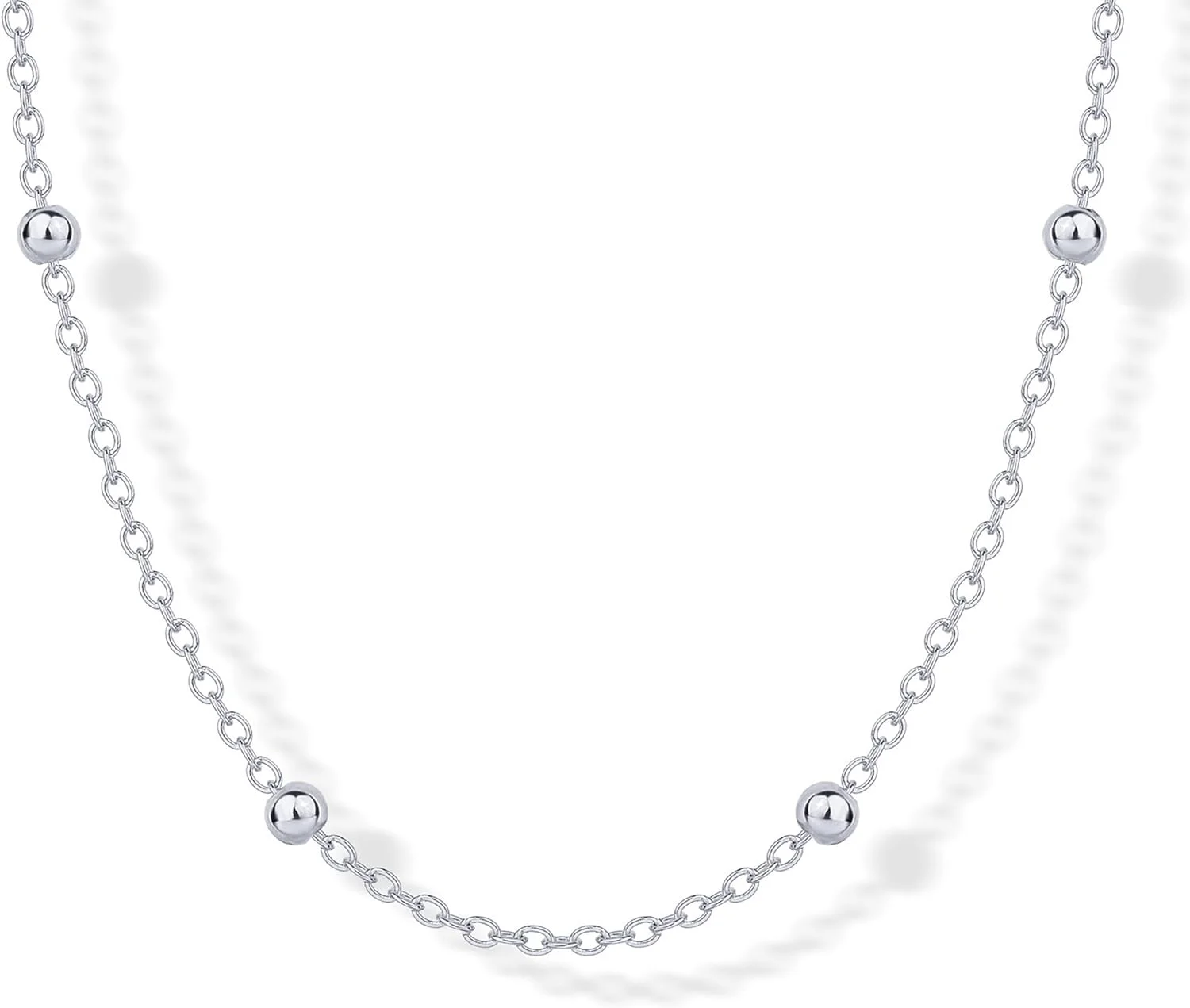 گردنبند زنجیری توپی کوچک با روکش طلای 14 عیار PAVOI برای زنان - گردنبند مهره ای طلایی ظریف قابل تنظیم - جواهرات لایه ای زنجیری شیک