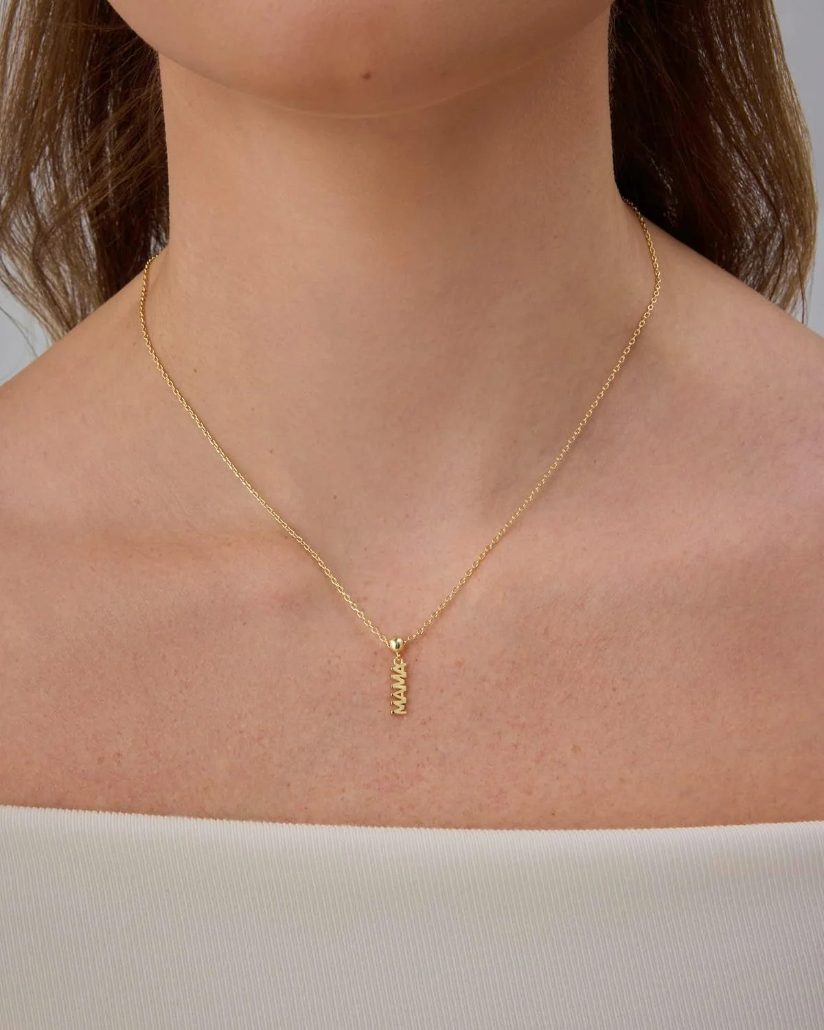 گردنبند آویز پلاک اسم مادر با روکش طلای 14 عیار پاوی برای زنان - گردنبند زنجیری لغزنده قابل تنظیم طلایی برای روز مادر - هدیه ای برای مادر شدن، آویز قابل جابجایی