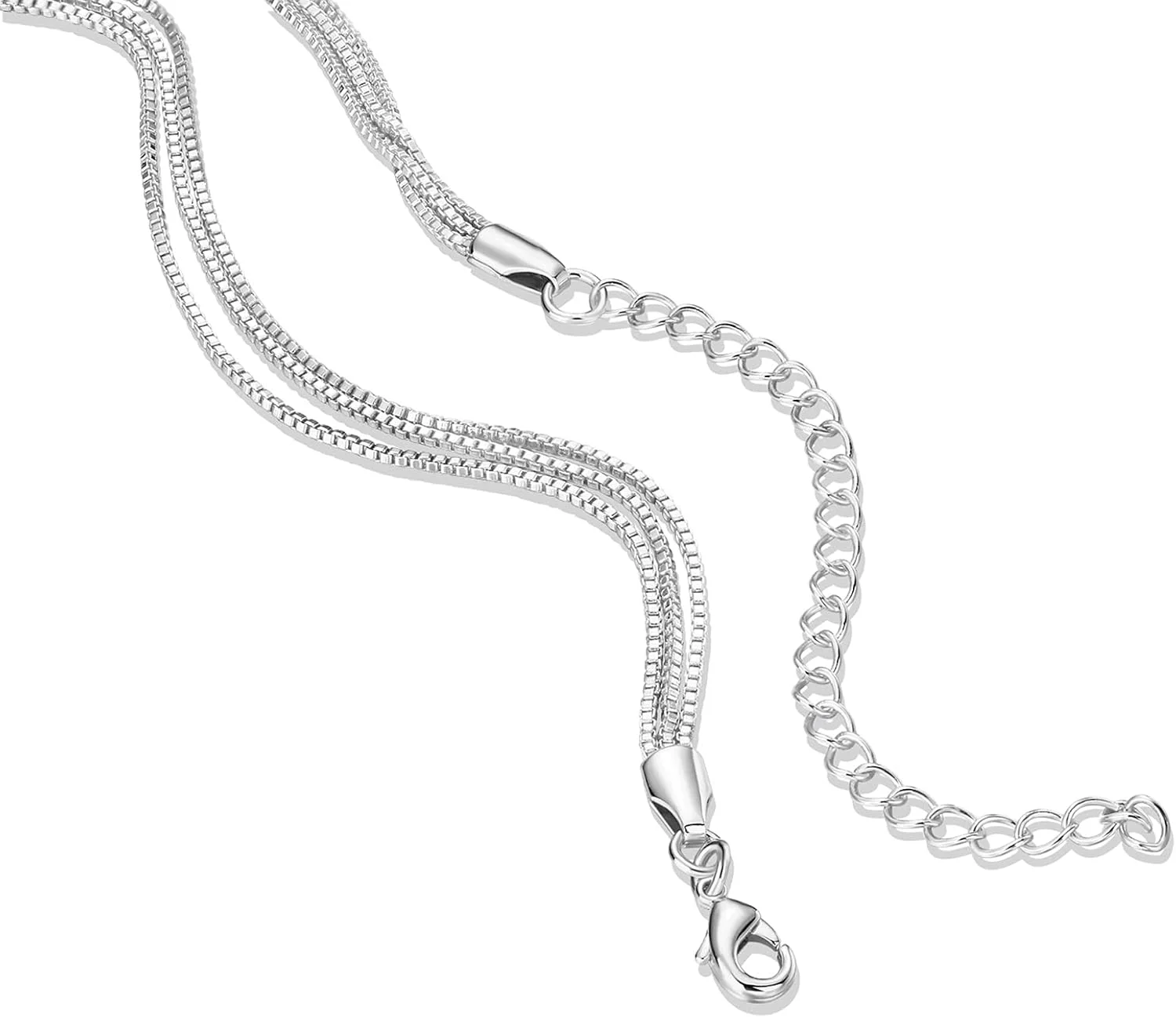 گردنبندهای لایه ای ظریف با روکش طلای 14 عیار برای زنان | زنجیر ماری، زنجیر کارب، زنجیرهای لایه ای پاپرکلیپ | گردنبند لایه ای مد روز