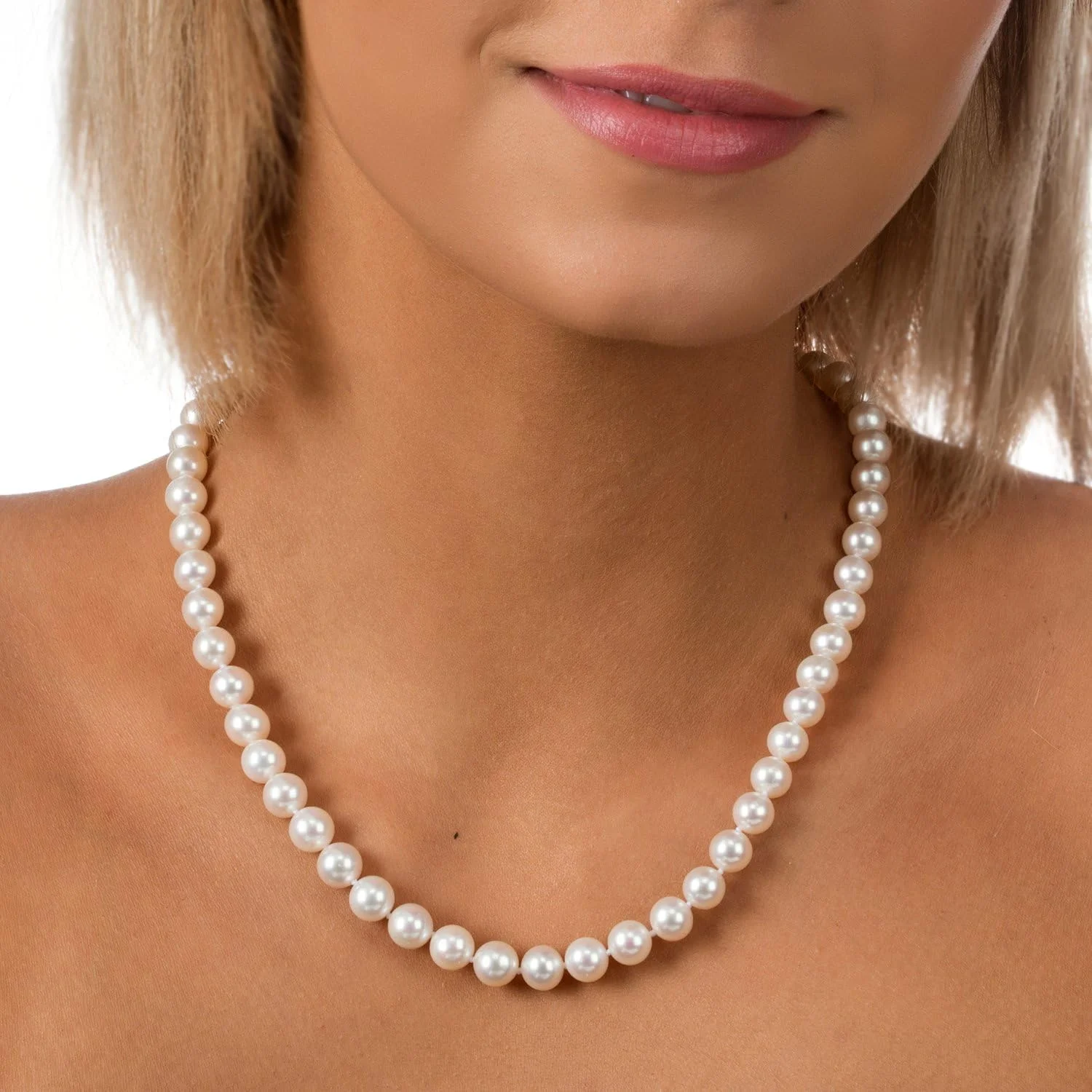 گردنبند مروارید پرورشی آب شیرین PAVOI - سفید براق