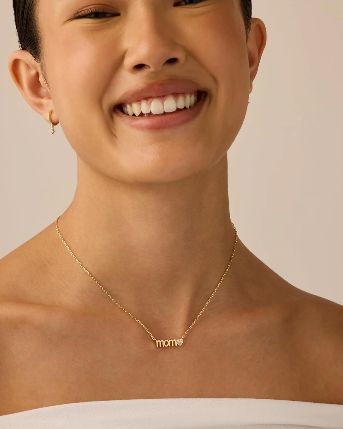 گردنبند آویز مادر با روکش طلای 14 عیار PAVOI برای زنان - جواهرات هدیه روز مادر با زیرکونیا مکعبی