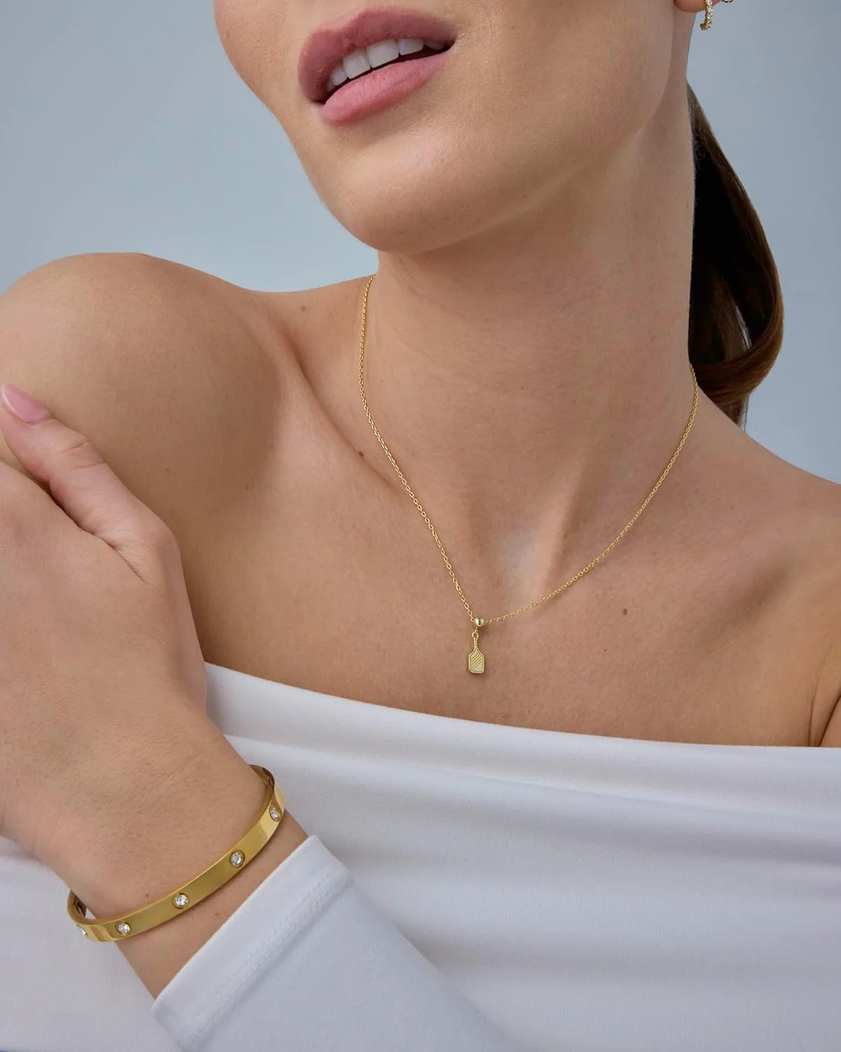 گردنبند آویز راکت پیکل بال با روکش طلای 14 عیار برای زنان | گردنبند قابل تنظیم کشویی زیرکونیا مکعبی | جواهرات ظریف گردنبند آویز راکت پیکل بال با روکش طلای 14 عیار برای زنان | گردنبند قابل تنظیم کشویی زیرکونیا مکعبی | جواهرات ظریف