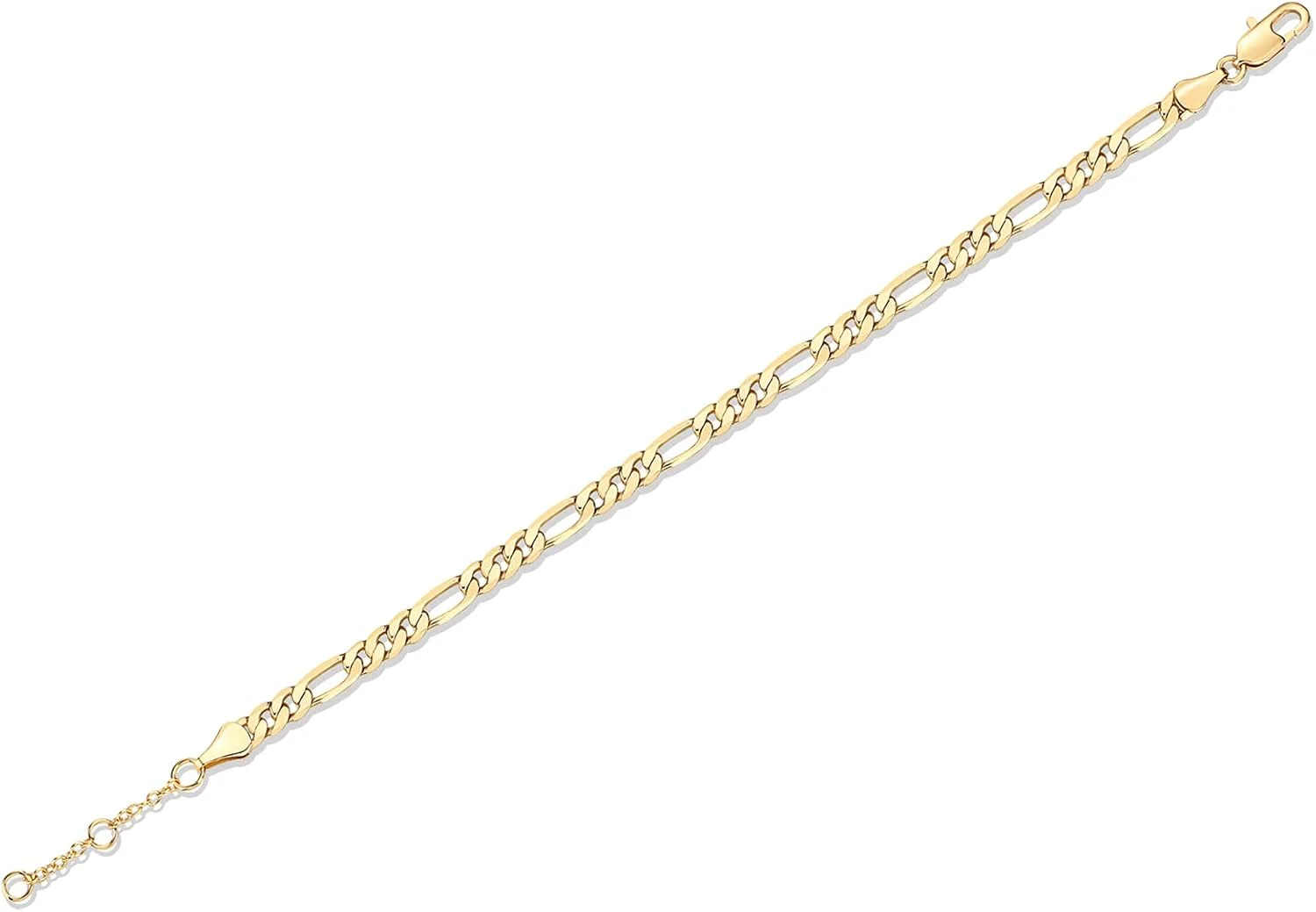 دستبند زنجیری زنانه پاوی با روکش طلای 14 عیار، مدل های فیگارو، کارب و گیره کاغذ، قابل تنظیم دستبند زنجیری زنانه پاوی با روکش طلای 14 عیار، مدل های فیگارو، کارب و گیره کاغذ، قابل تنظیم