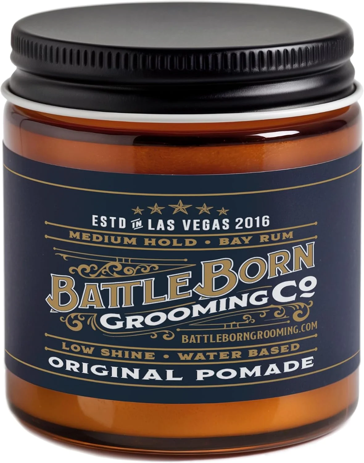 پماد حالت دهنده مو Battle Born Grooming Co با رایحه Bay Rum، پایه آبی غیر معمول و طبیعی، 120 میلی لیتر، 113 گرم