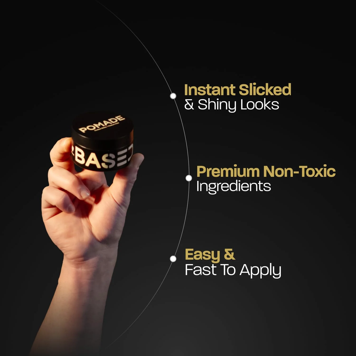 پماد موی مردانه BASED BODYWORKS، مراقبت با کیفیت از مو با حالت دهی متوسط، درخشش و رایحه طبیعی، استفاده آسان و مناسب برای انواع مو، پماد آبرسان و مغذی (بسته تک عددی 85 گرمی)