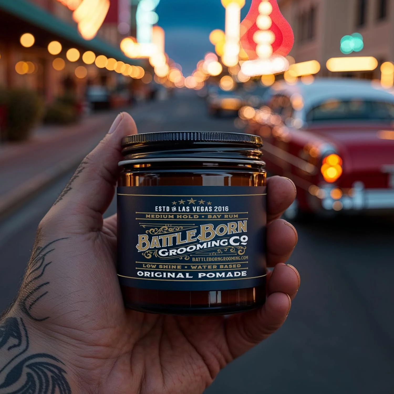 پماد حالت دهنده مو Battle Born Grooming Co با رایحه Bay Rum، پایه آبی غیر معمول و طبیعی، 120 میلی لیتر، 113 گرم