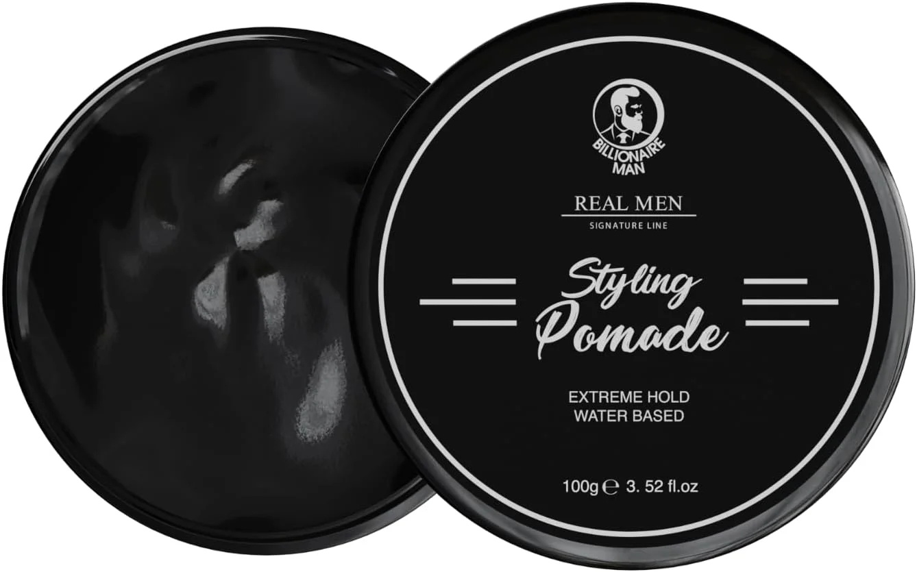 حالت دهنده مو مردانه بیلیونر من | بر پایه آب با قدرت نگهداری بسیار قوی | پرداخت مات طبیعی (100 گرم، پماد)
