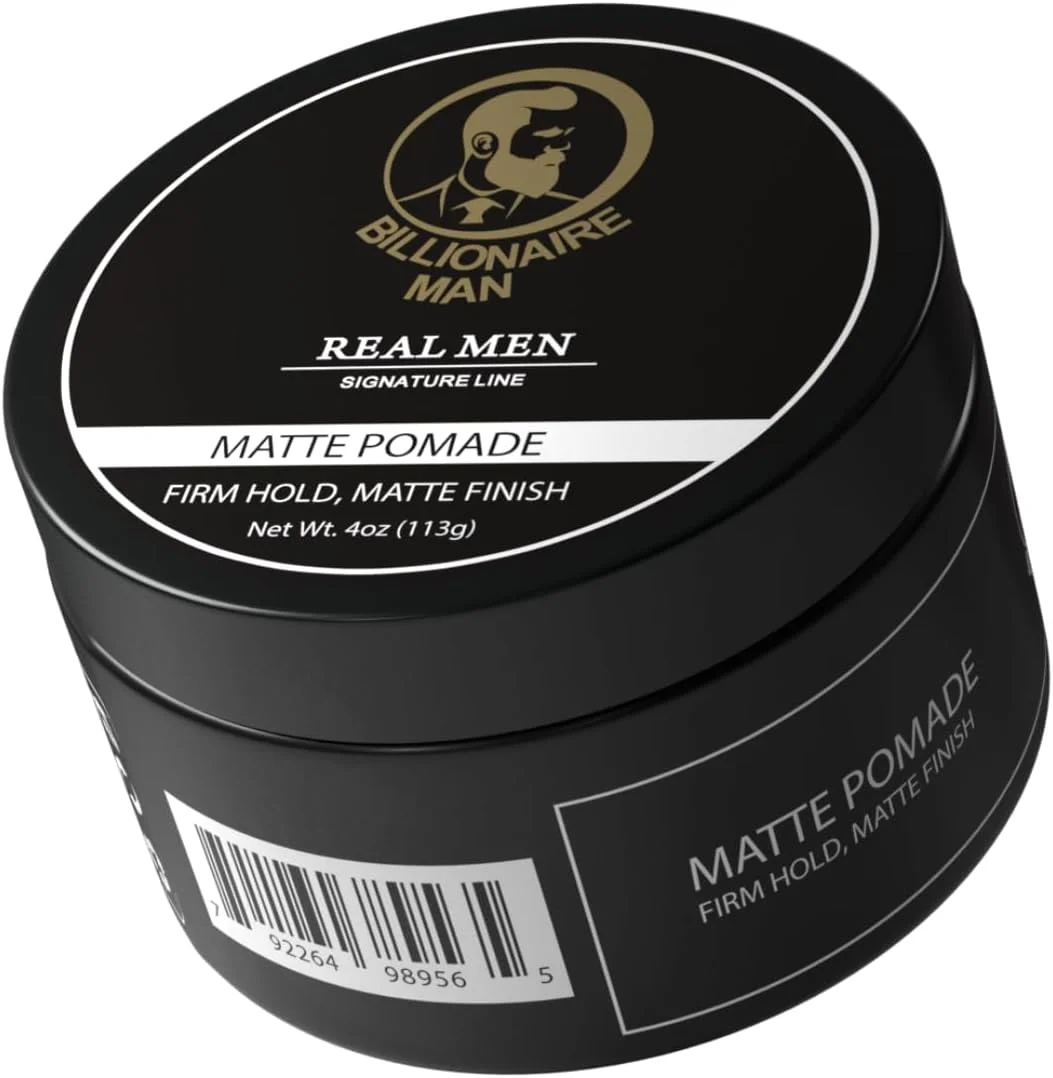 حالت دهنده موی مردانه بیلیونر من، مدل مات با انعطاف پذیری بالا، نگهدارنده و فینیش (113 گرم، پماد)