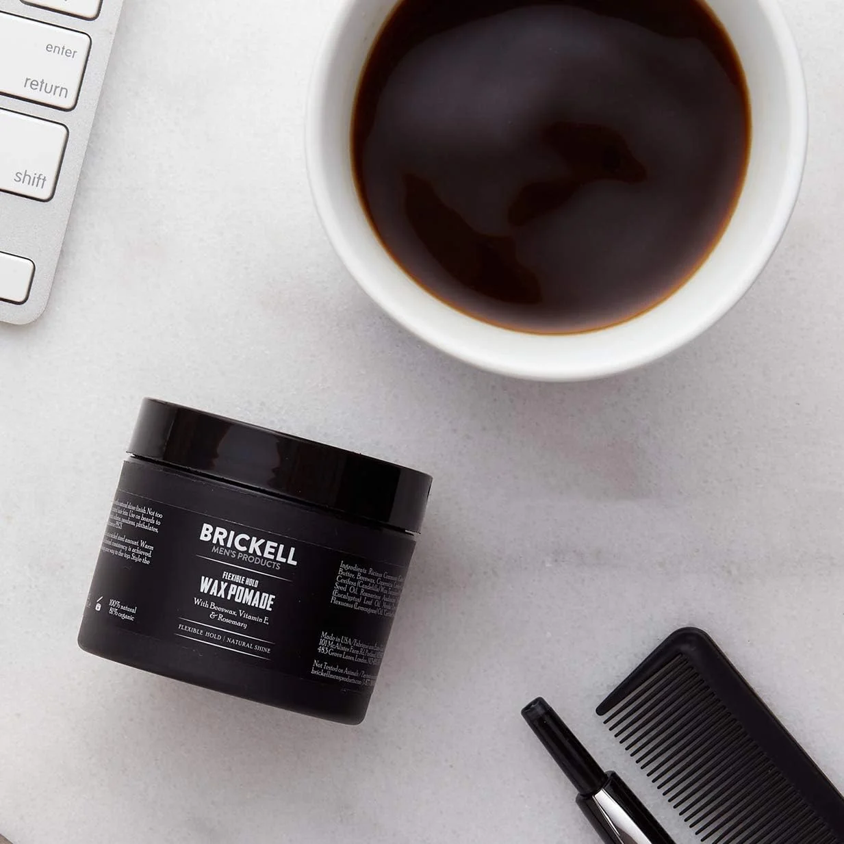 پماد واکس موی منعطف کننده برای آقایان بریکل، طبیعی و ارگانیک، بدون ایجاد حساسیت، با رایحه و درخشش طبیعی، 2 اونس