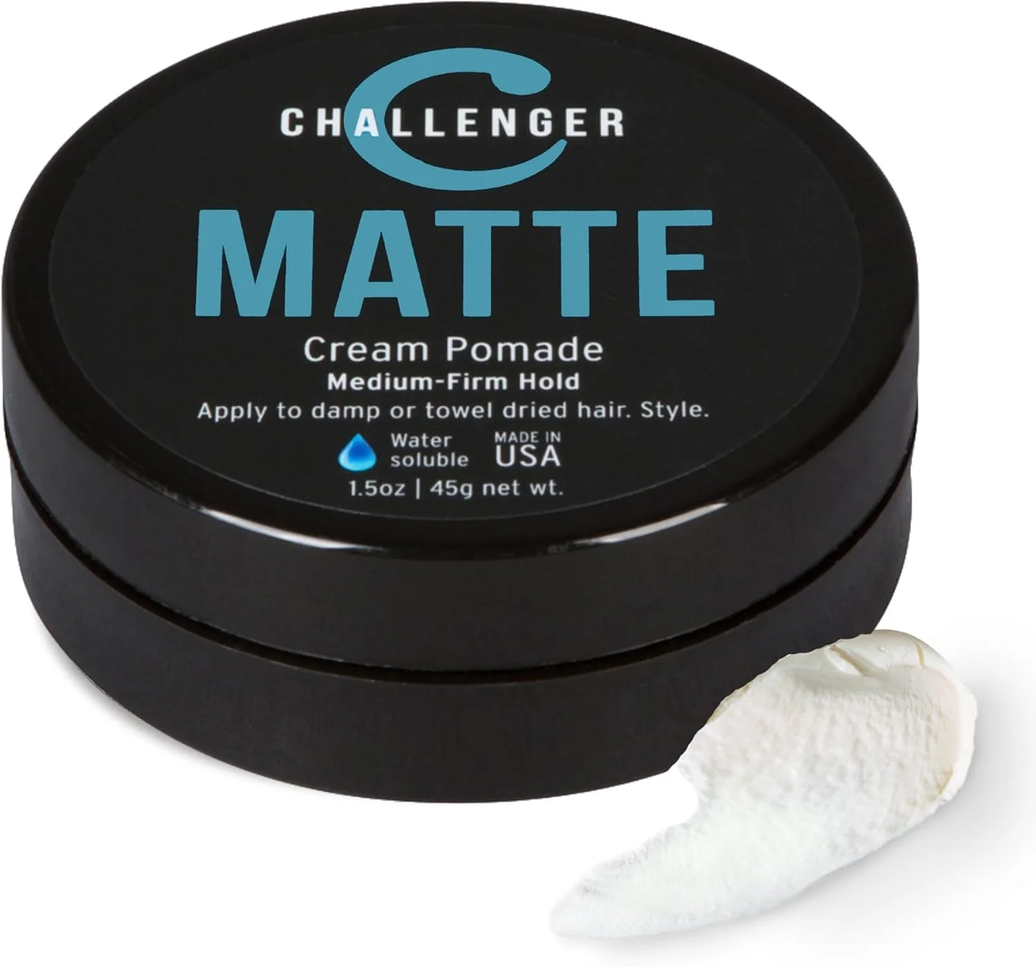 پماد موی کرمی مات چلنجر (45 میلی لیتر) - حالت دهنده متوسط و محکم - پایه آب، رایحه تمیز و ملایم. بهترین کرم حالت دهنده مو، واکس، فیبر، خاک رس، خمیر همه در یک