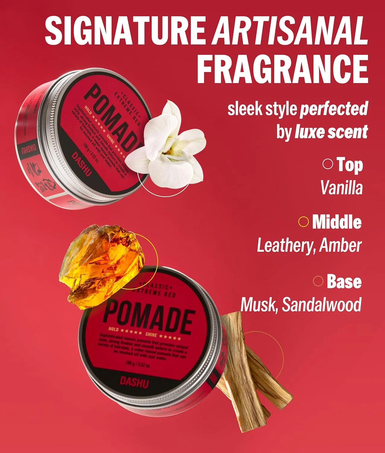 پماد موی قرمز کلاسیک DASHU با قدرت نگهداری قوی و درخشش بالا، 100 گرم - مناسب برای حالت دهی مو