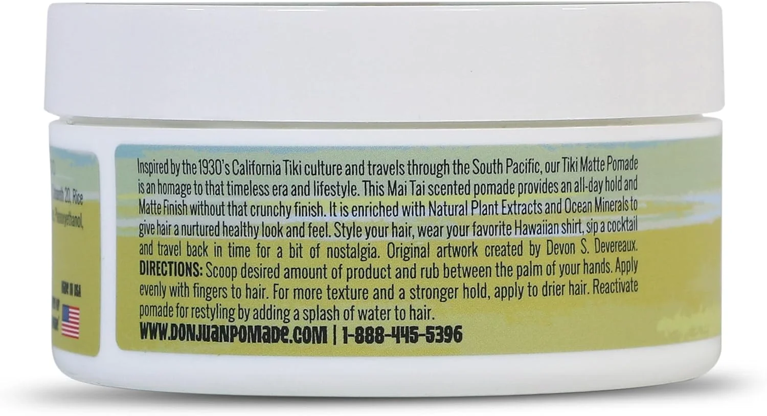 پماد موی تیکی Don Juan | پایه آب | قدرت نگهداری بالا | پوشش مات | عصاره های گیاهی طبیعی و مواد معدنی اقیانوسی | رایحه استوایی مای تای، 120 میل پماد موی تیکی Don Juan | پایه آب | قدرت نگهداری بالا | پوشش مات | عصاره های گیاهی طبیعی و مواد معدنی اقیانوسی | رایحه استوایی مای تای، 120 میل