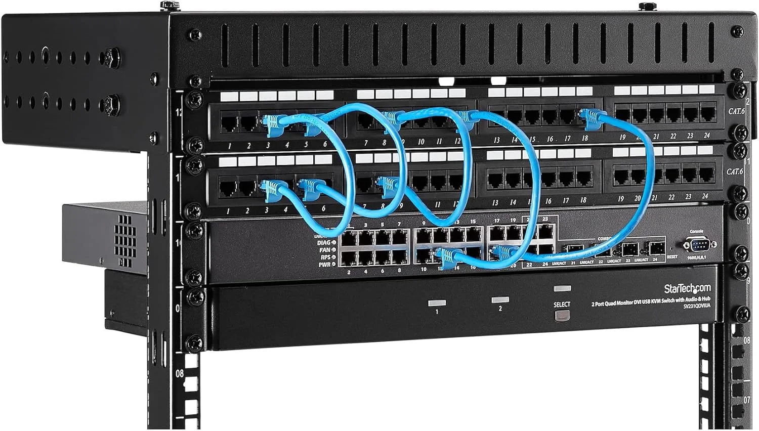 رک دیواری 8U با فریم باز استار تک - عمق قابل تنظیم