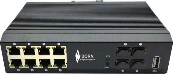 سوئیچ مدیریتی صنعتی گیگابیتی لایه 3 با 8 پورت و 4 پورت آپلینک 10G SFP+