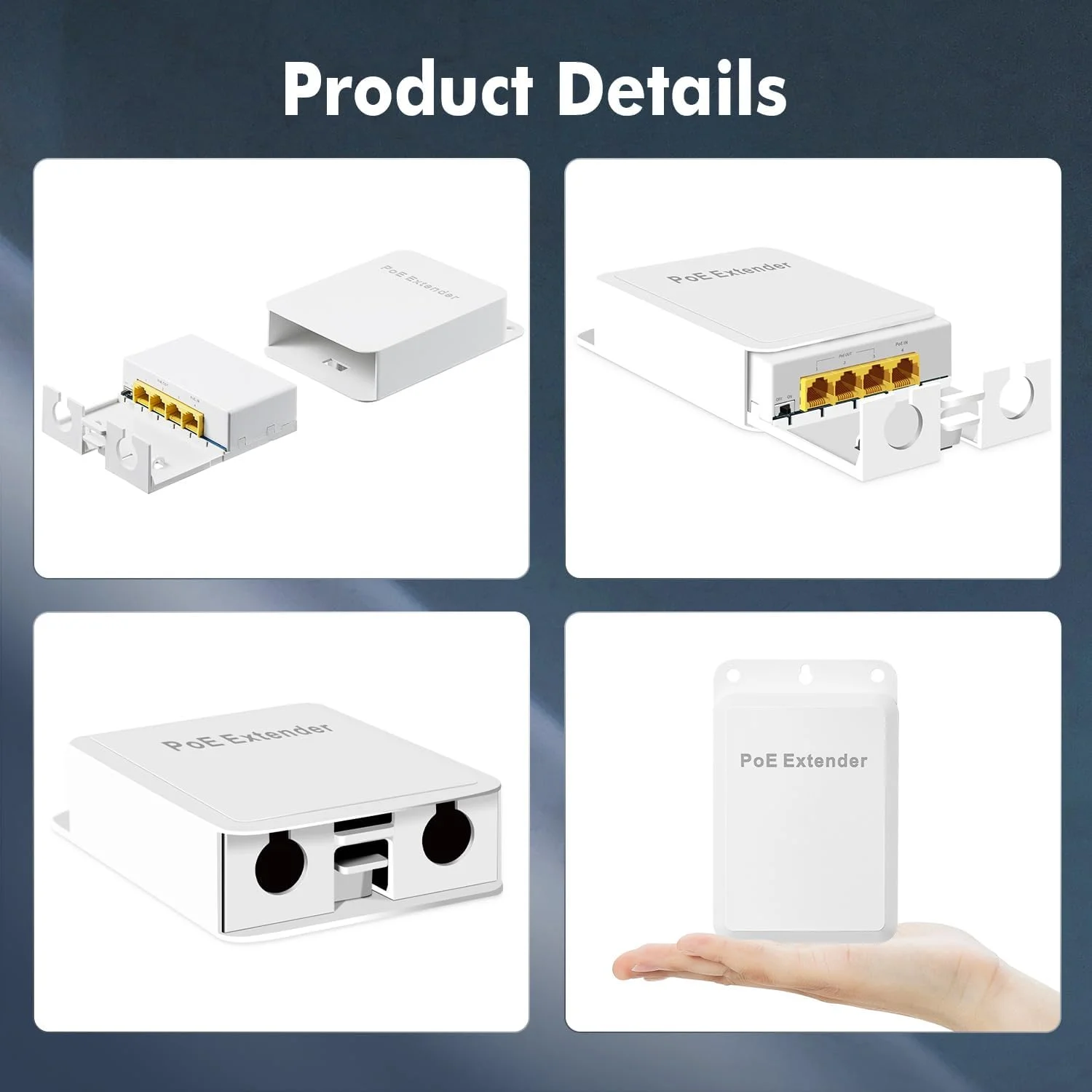 سوئیچ گیگابیتی PoE با قابلیت عبور جریان برای فضای باز، 1 ورودی PoE به 3 خروجی PoE، تغذیه از طریق IEEE802.3af/at PoE، اترنت 10/100/1000 مگابیت بر ثانیه، نصب دیواری ضد آب، Plug and Play