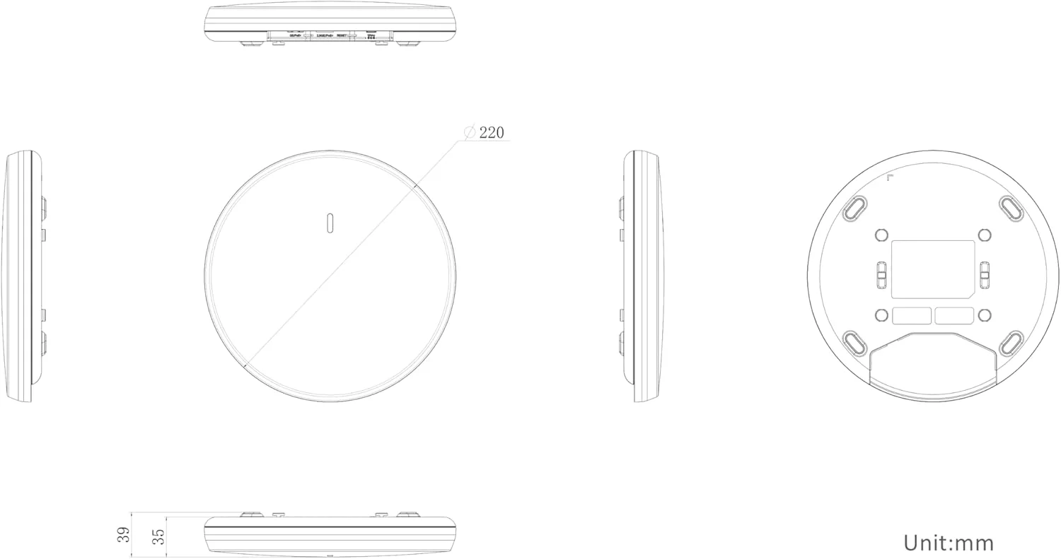 اکسس پوینت سقفی وای فای 6 هایک ویژن مدل DS-3WAP622G-SI (802.11ax) – دو بانده 1800 مگابیت بر ثانیه، گیگابیتی PoE، پشتیبانی از 100+ کاربر همزمان، بهینه سازی خودکار RF و رومینگ سریع