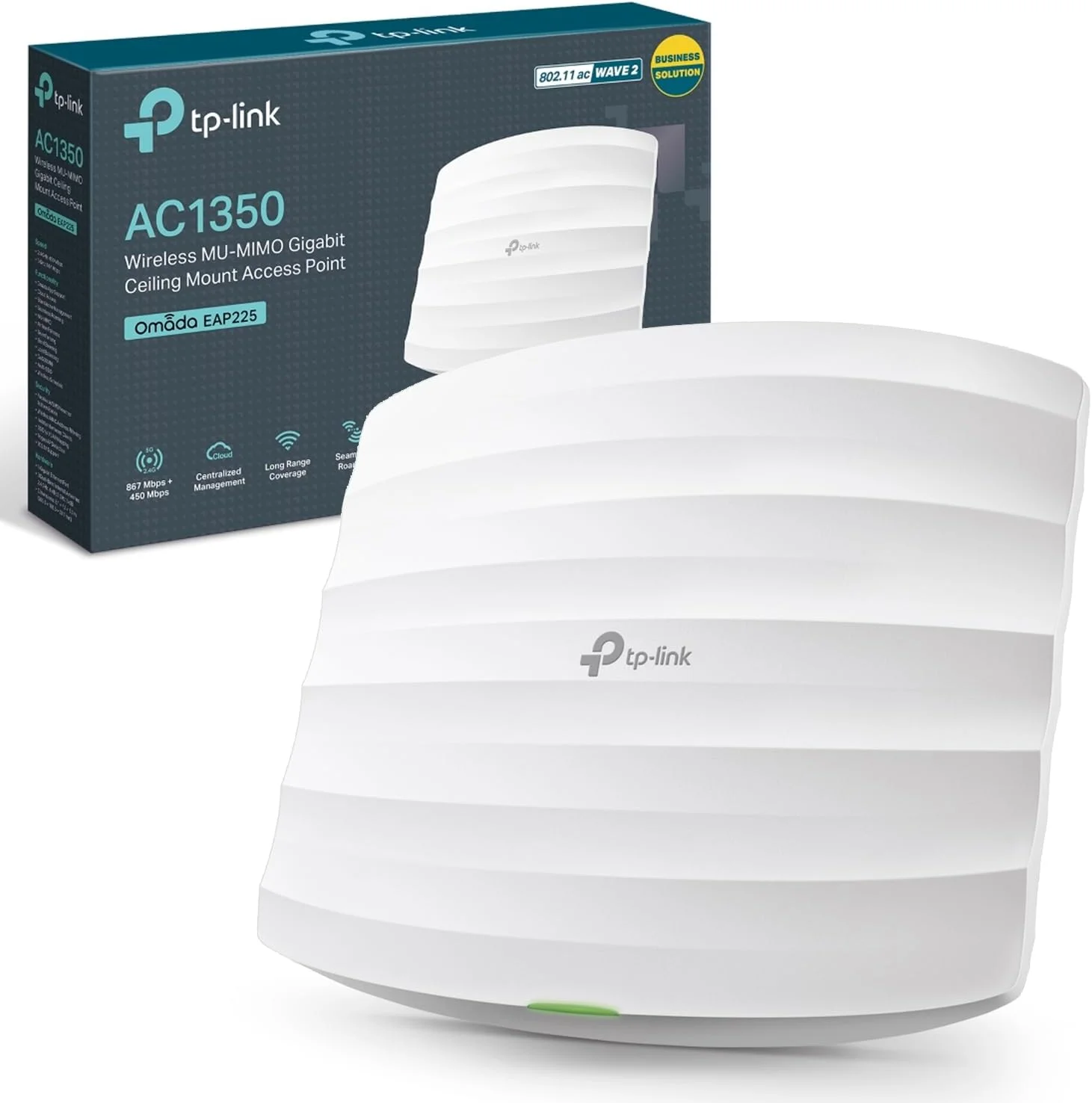 اکسس پوینت بیسیم TP-Link AC1350، وایفای دو بانده با MU-MIMO، دارای 1 پورت گیگابیتی اترنت، پشتیبانی از 802.3af/at/24V Passive PoE، پشتیبانی از چندین SSID، نصب آسان روی دیوار یا سقف (EAP225) اکسس پوینت بیسیم TP-Link AC1350، وایفای دو بانده با MU-MIMO، دارای 1 پورت گیگابیتی اترنت، پشتیبانی از 802.3af/at/24V Passive PoE، پشتیبانی از چندین SSID، نصب آسان روی دیوار یا سقف (EAP225)