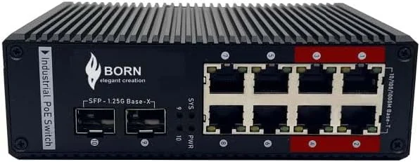 سوئیچ شبکه صنعتی BORN مدل BI8204B4PGM2F چهار پورت