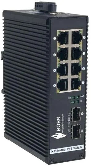 سوییچ شبکه صنعتی مدیریتی 8 پورت PoE مدل BI8208PGM2F