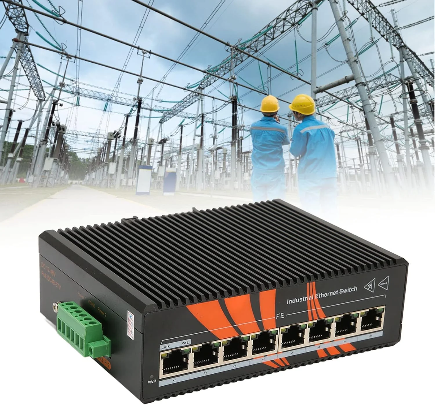 سوئیچ اترنت صنعتی 8 پورت Brilluxa، 8 پورت گیگابیتی اترنت، سوئیچ شبکه غیر مدیریتی (mibus 4 تا 80 درجه سانتیگراد)