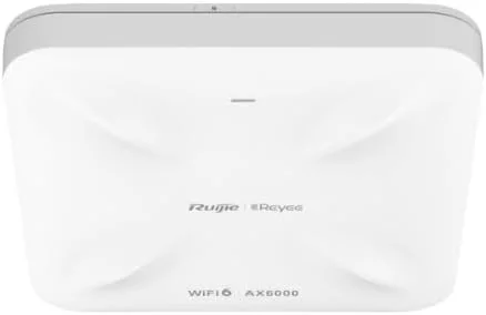 RG-RAP2260(H) Wi-Fi 6 AX6000 High-Density Ceiling Access Point, 5.95Gbps Speed, 4x4 MIMO, 2x 100M/1000/2500 Base-T Ports, PoE++, 512/130 Recommended Clients, CE & RoHS Certified, 0°C~40°C Temp